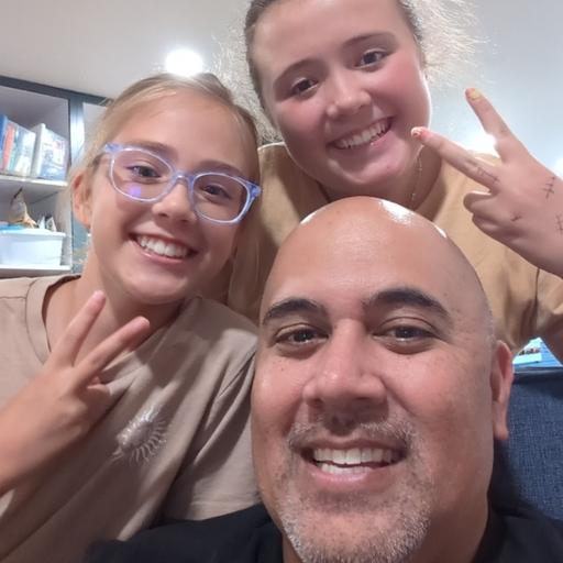 Sam with kids